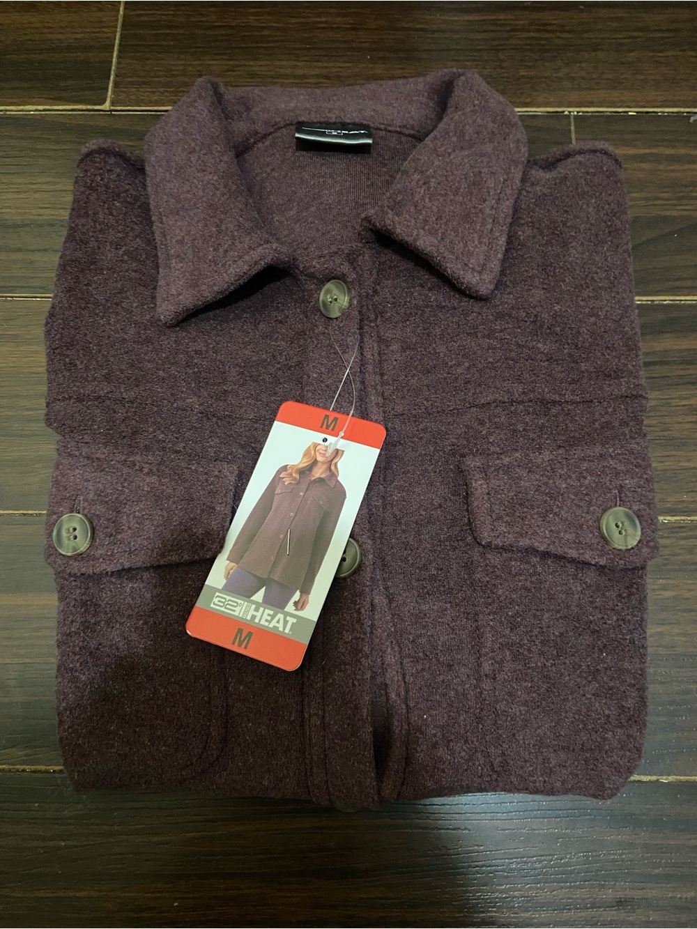 NWT 32 degrees Heat Women’s Eggplant Shirt/Jacket Size M